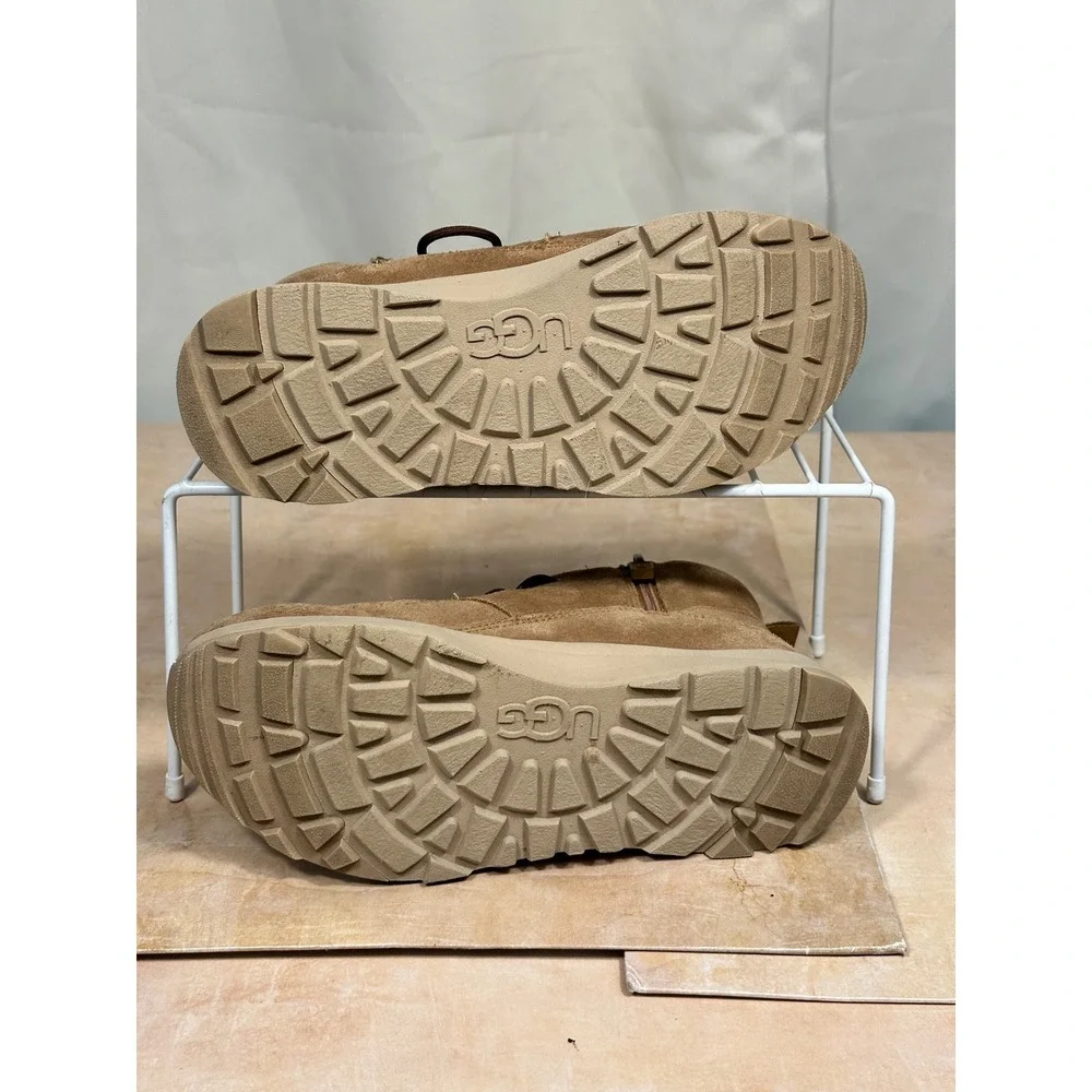 UGG Highland Heritage Chestnut Suede Lace Up Side Zip Ankle Boots 1125410K Kid 4